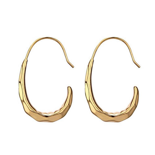 Big circle french style ear hook earrings in gold plating for women wholesale